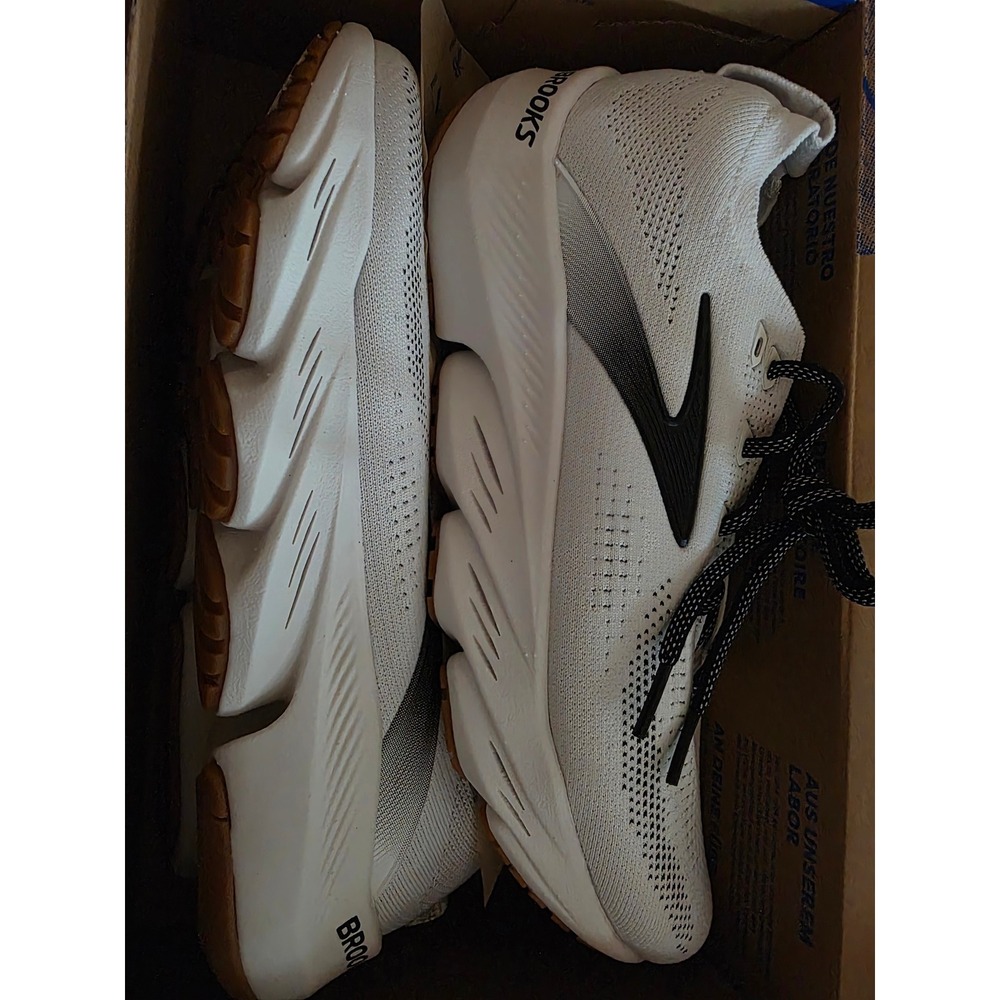 Brooks Glycerin Flex Mens Running Shoes White Black Gum 110478 1D 187 Size 9